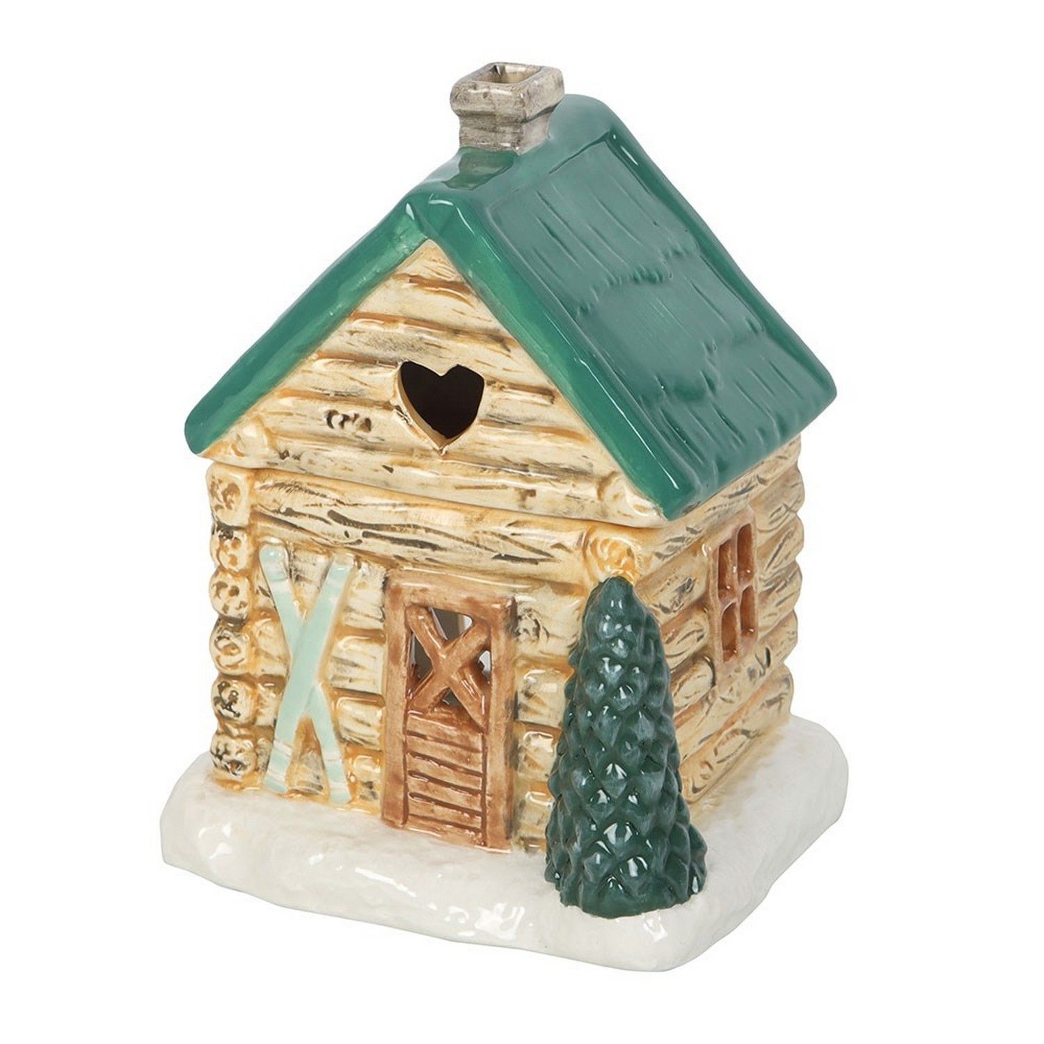 Something Different Ski Chalet Oil Burner - Brown/Green