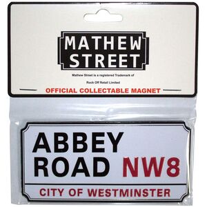 Rock Off Abbey Road NW London Sign Embossed Fridge Magnet
