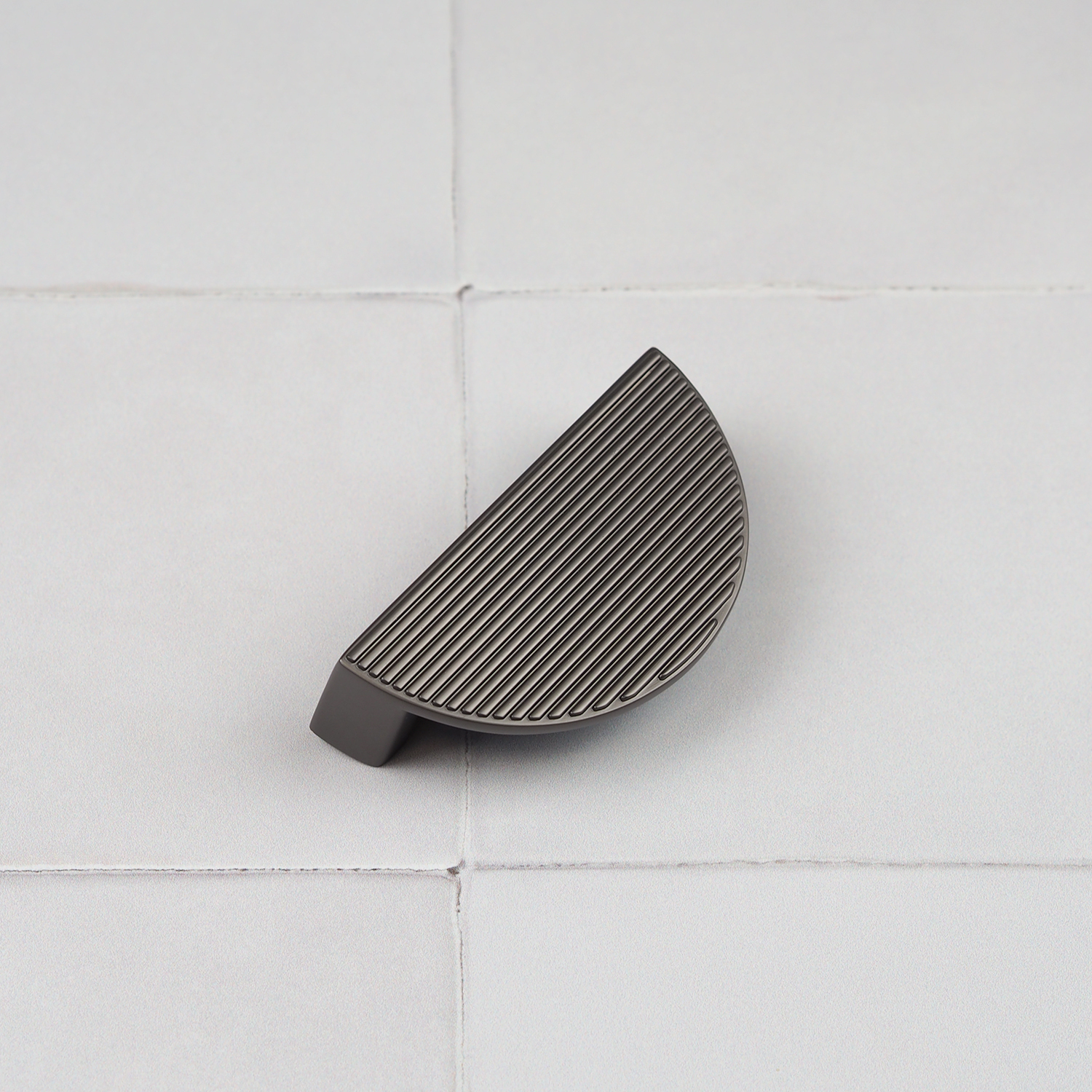 Handle & Home Ribbed Detailing Handles And Coordinating Knobs - Anthracite Grey - Anthracite / 40Mm / 80Mm