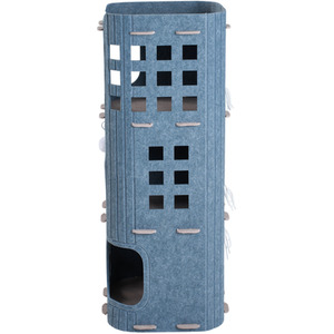 Grey Cat House with Hanging Fluffy Ball Indoor Cat House shot 16074219