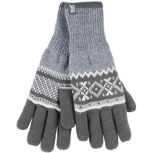 Mens Nordic Fairisle Knitted Fleece Lined Winter Thermal Gloves