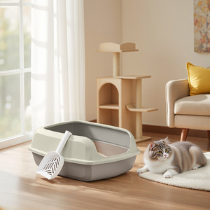 High Sided Cat Litter Tray, XXL Open Top Litter Box