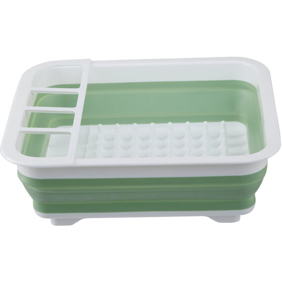 Umbria Green White Collapsible Dish Rack