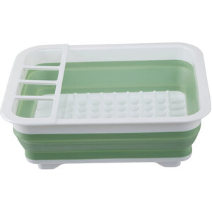 Umbria Green White Collapsible Dish Rack