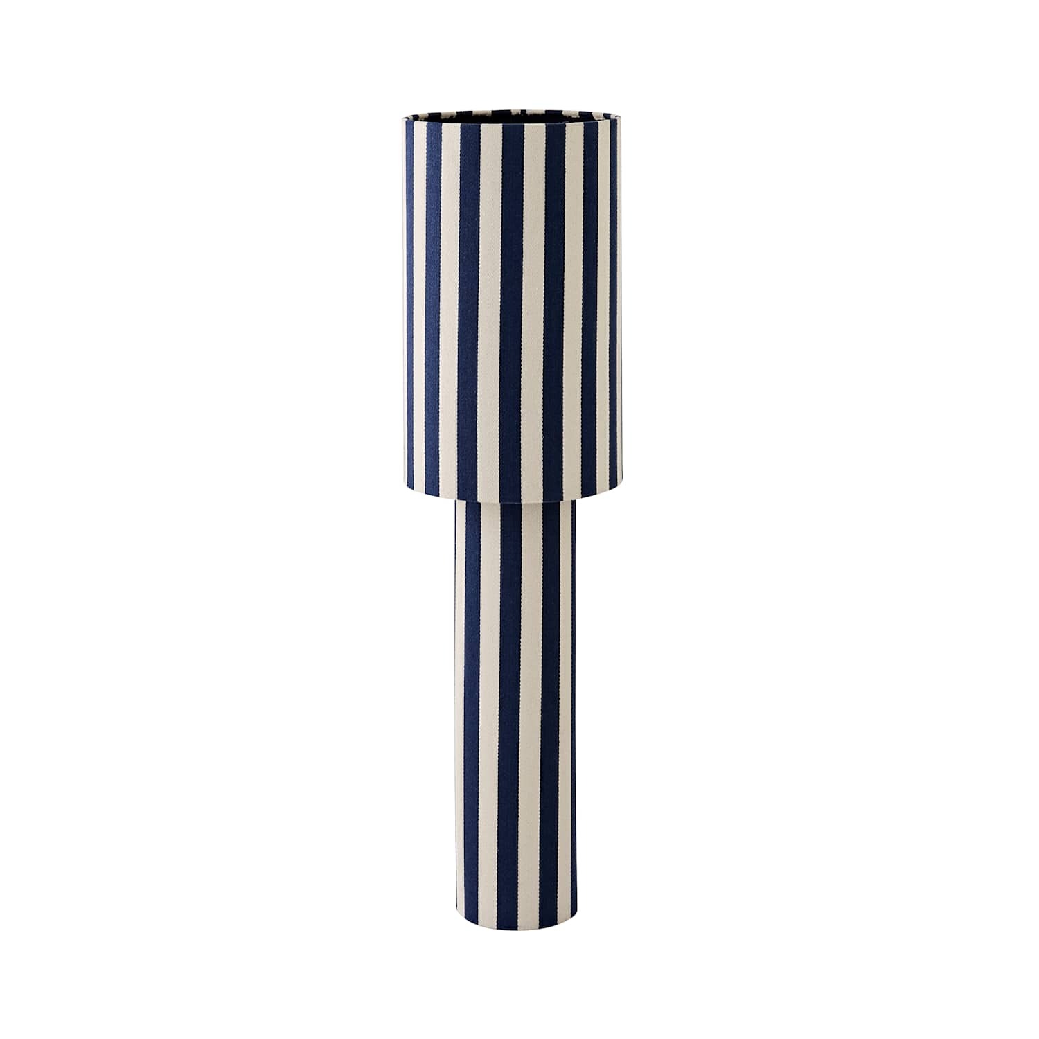 B&Q - Florence Navy Blue Deckchair Stripe Linen Midi Floor Lamp With Bulb - Image 4