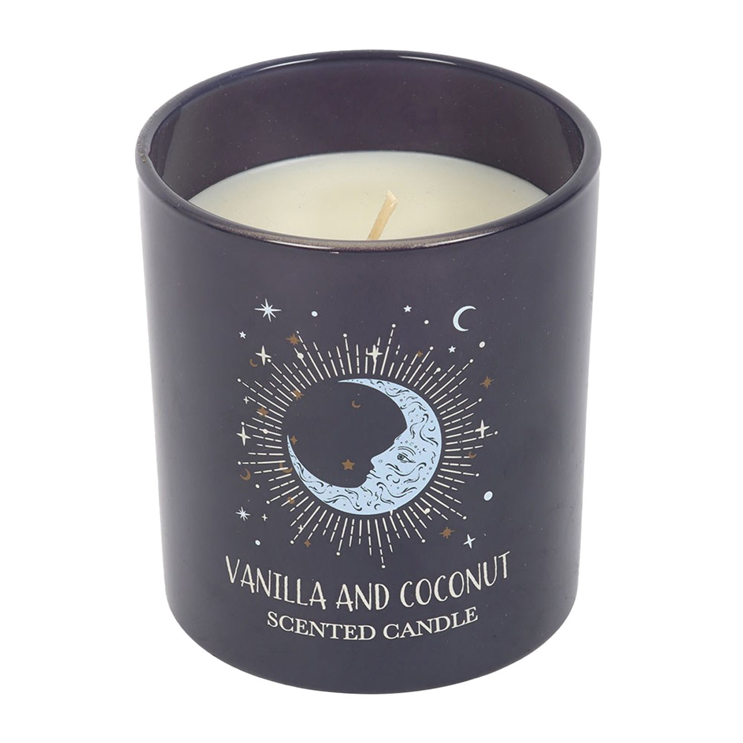 Something Different Vanilla And Coconut Crescent Moon Candle - Blue/Black