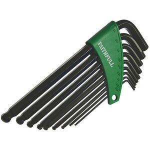 Faithfull Imperial Ball End Long Arm Hexagon Key Set, 9 Piece
