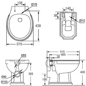Square Shower Kit with Adjustable Handset & Fixed Drencher Head - Matt Black