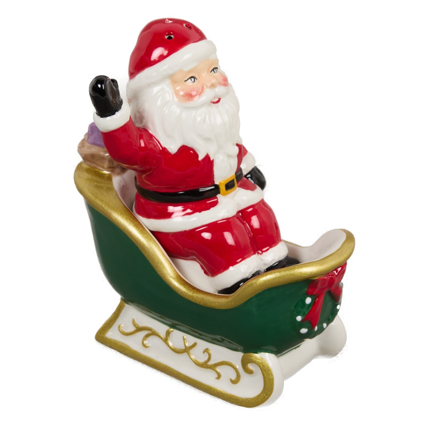 A Timeless Christmas Santa Sleigh Salt And Pepper Shakers Set