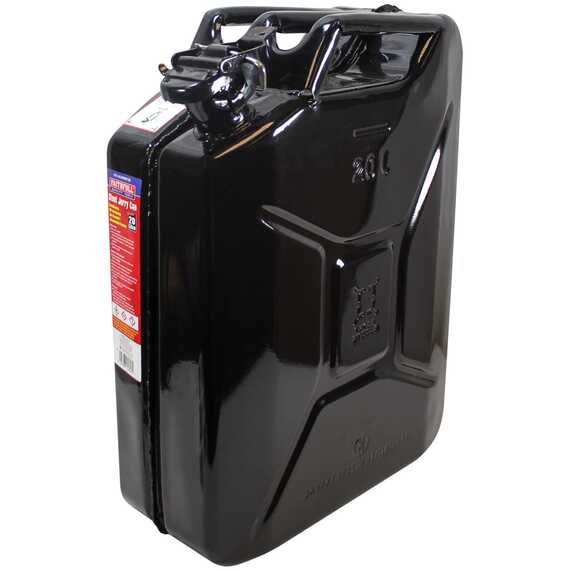 Faithfull red steel jerry can 20 litre UN approved lockable cap