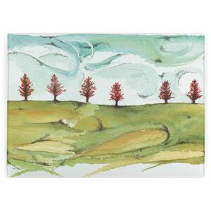 Swirled Painted Skies Glass Chopping Board - Rectangular Large Worktop Protector