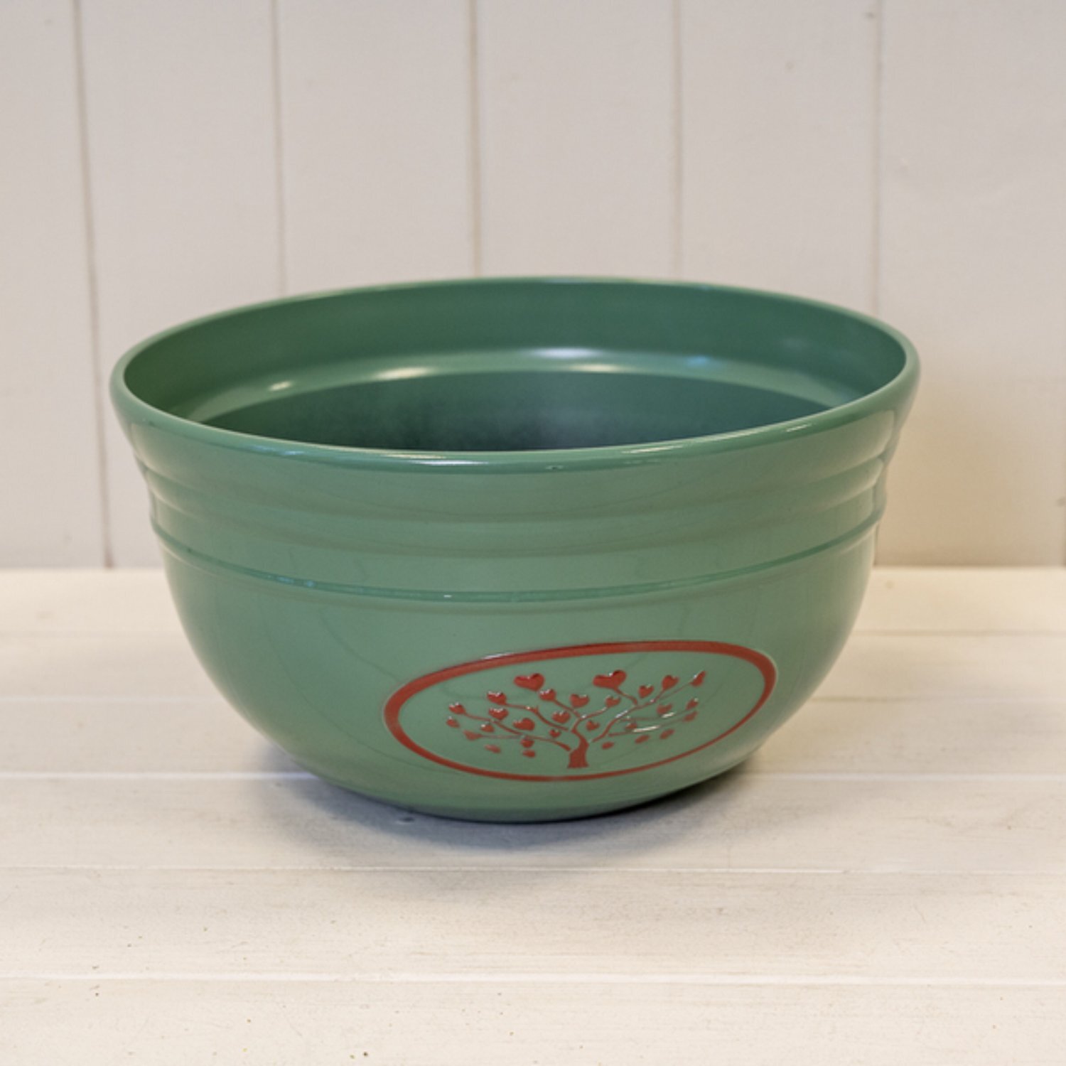 Kdmd Green Round Love Heart Tree Bowl Recycled Plastic Planter - Green