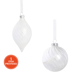 Clear White Feather Bauble