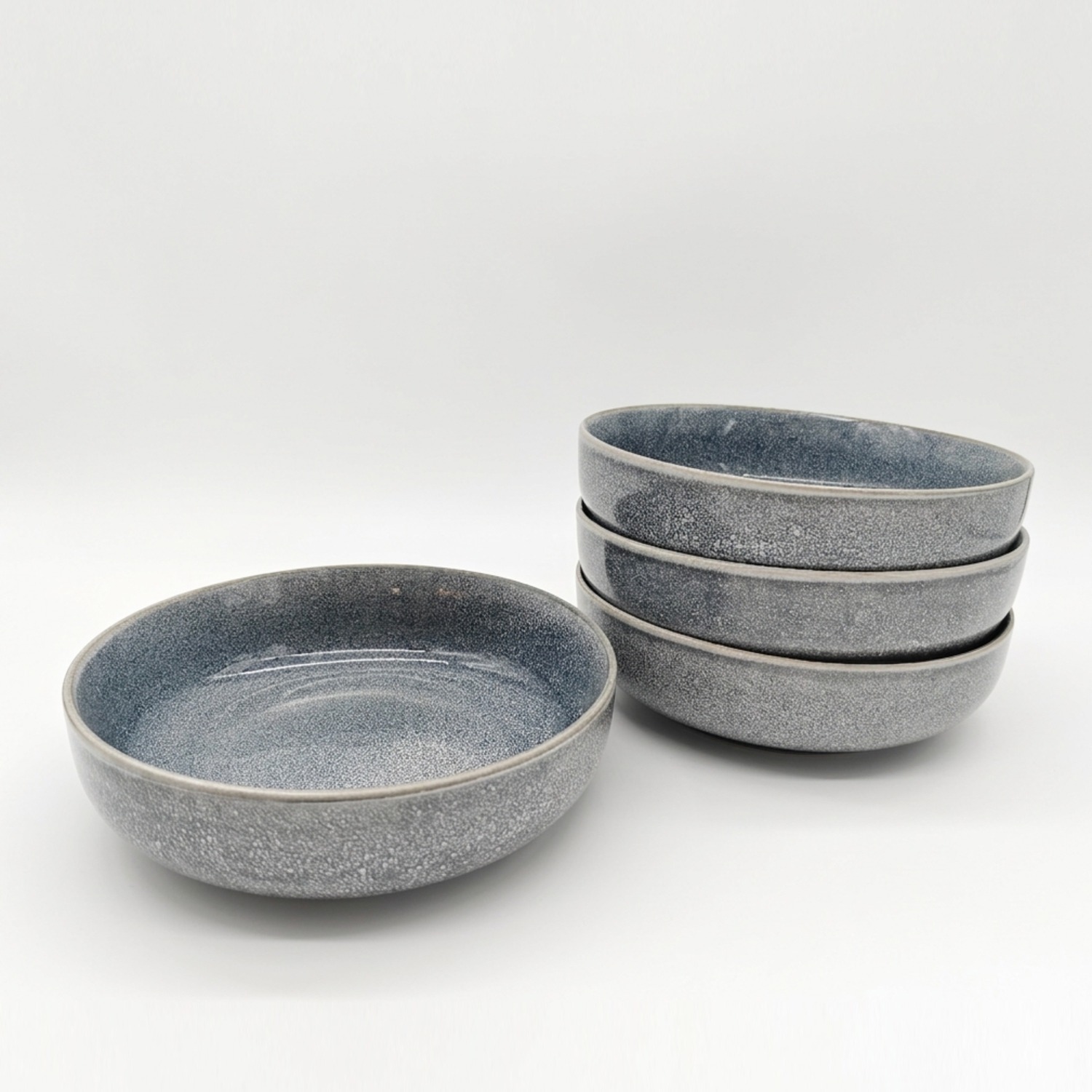 Image of Reactive Ash Blue Glaze Dinnerware Pasta&hellip;