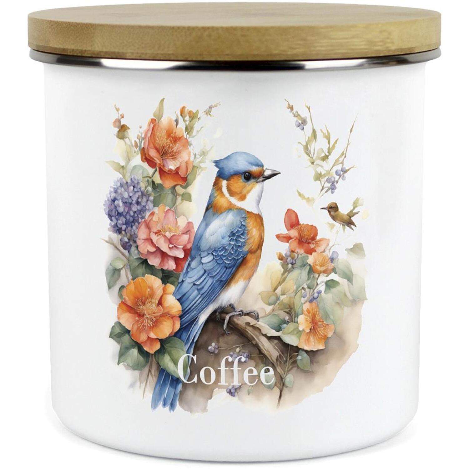 Purely Home Blue Birds Large Kitchen Storage Canister - Blue