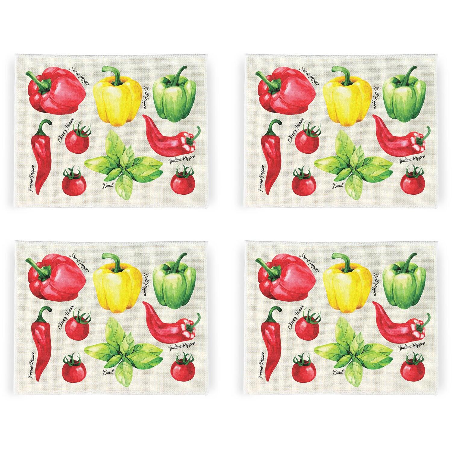 Image of Italian Vegetables Linen Placemats - Set&hellip;