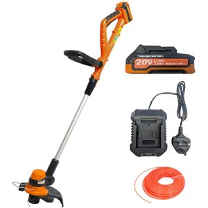 Cordless Grass Trimmer & Edger, Rotating Head, 1.5kg, Soft Grip, 250mm Cut Diameter