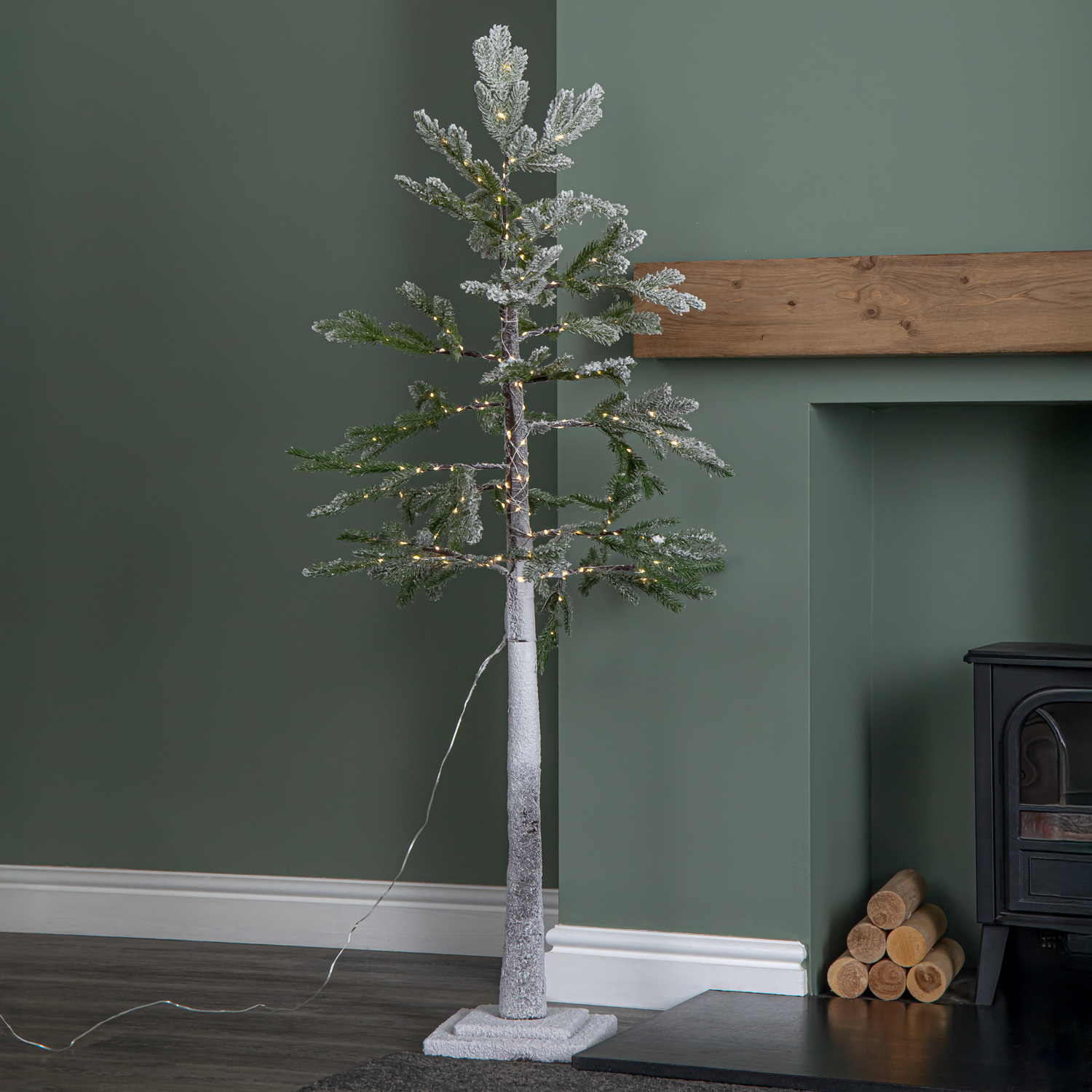 Samuel Alexander - Pre-Lit Artificial Christmas Tree - 5ft - Snow Flocked Pine - Image 4