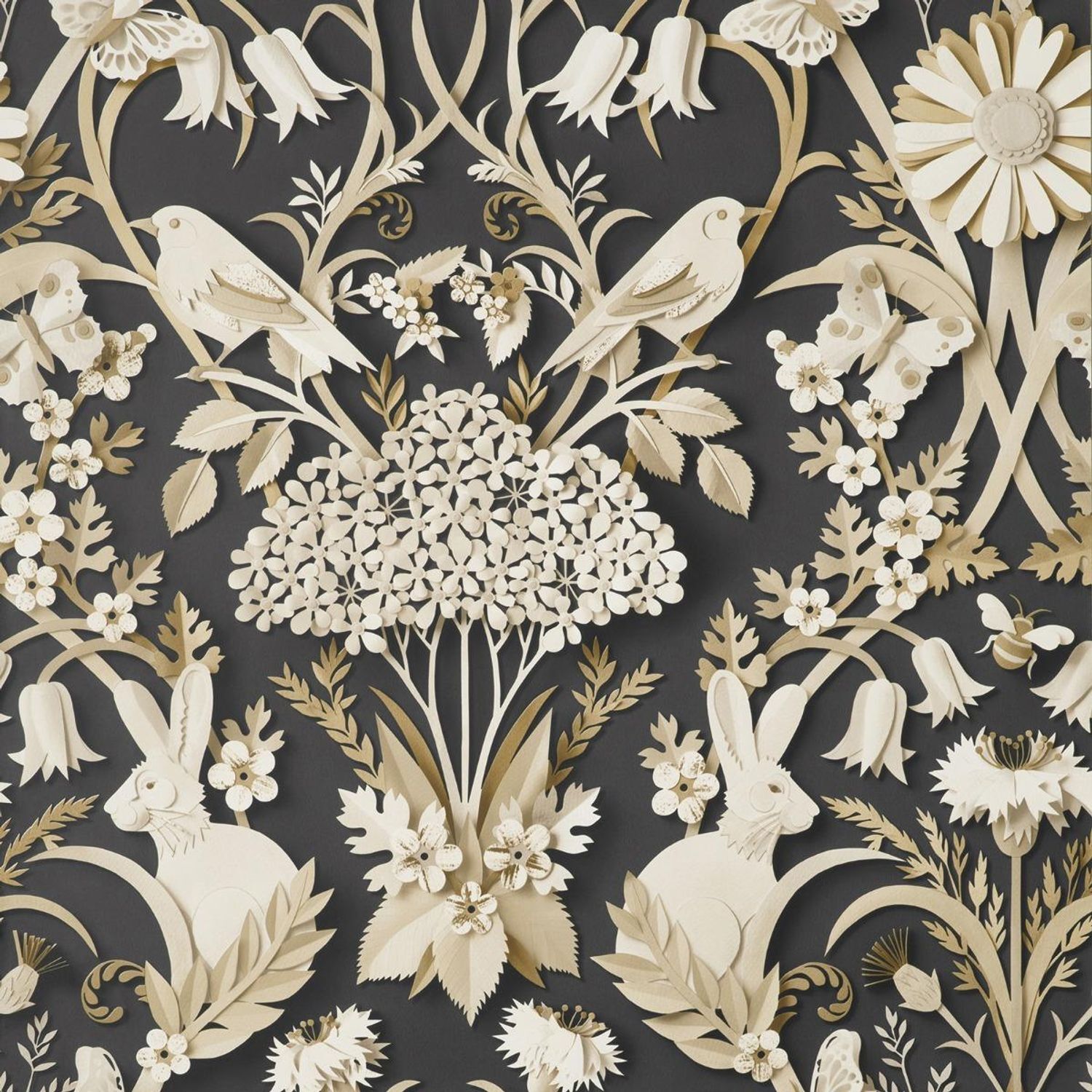 Fine Decor Woodland Wallpaper - Charcoal