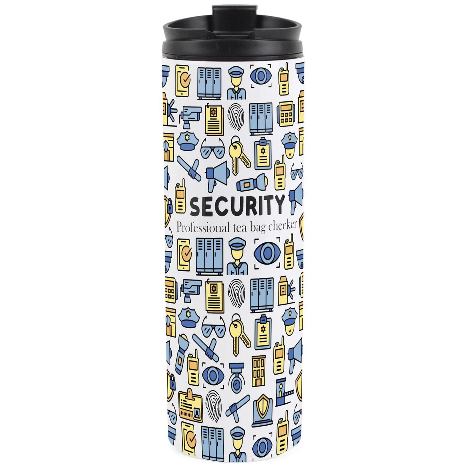 Security Guard Travel Flask - Reusable Stainless Steel Tumbler Novelty Job Gift - Image 2