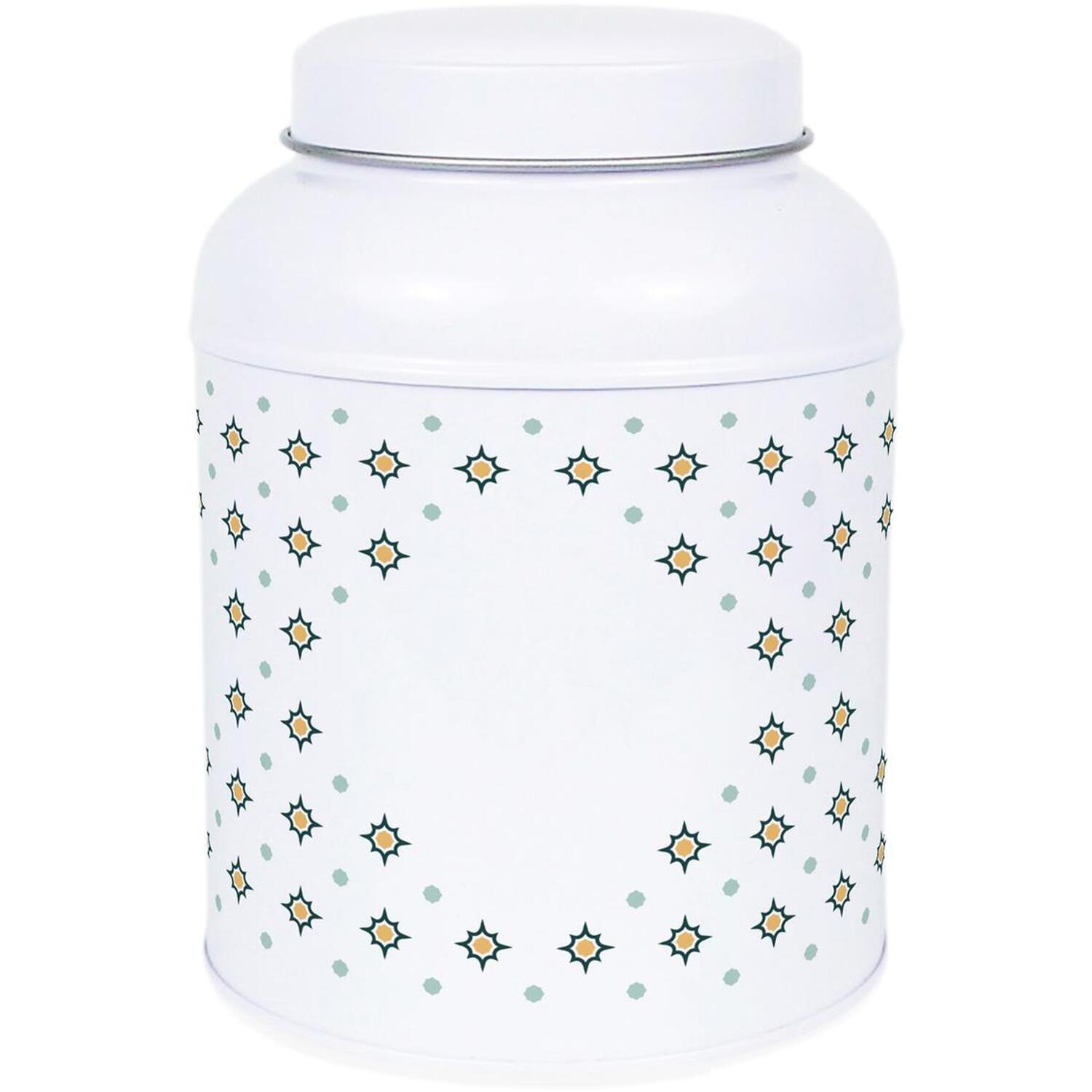 Purely Home Octagonal Stars Hot Chocolate Canister - Small Dome Lid Kitchen Storage Tin - No Text
