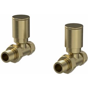 Straight Manual Radiator Valve and Lockshield Set-PWVALVE3BB