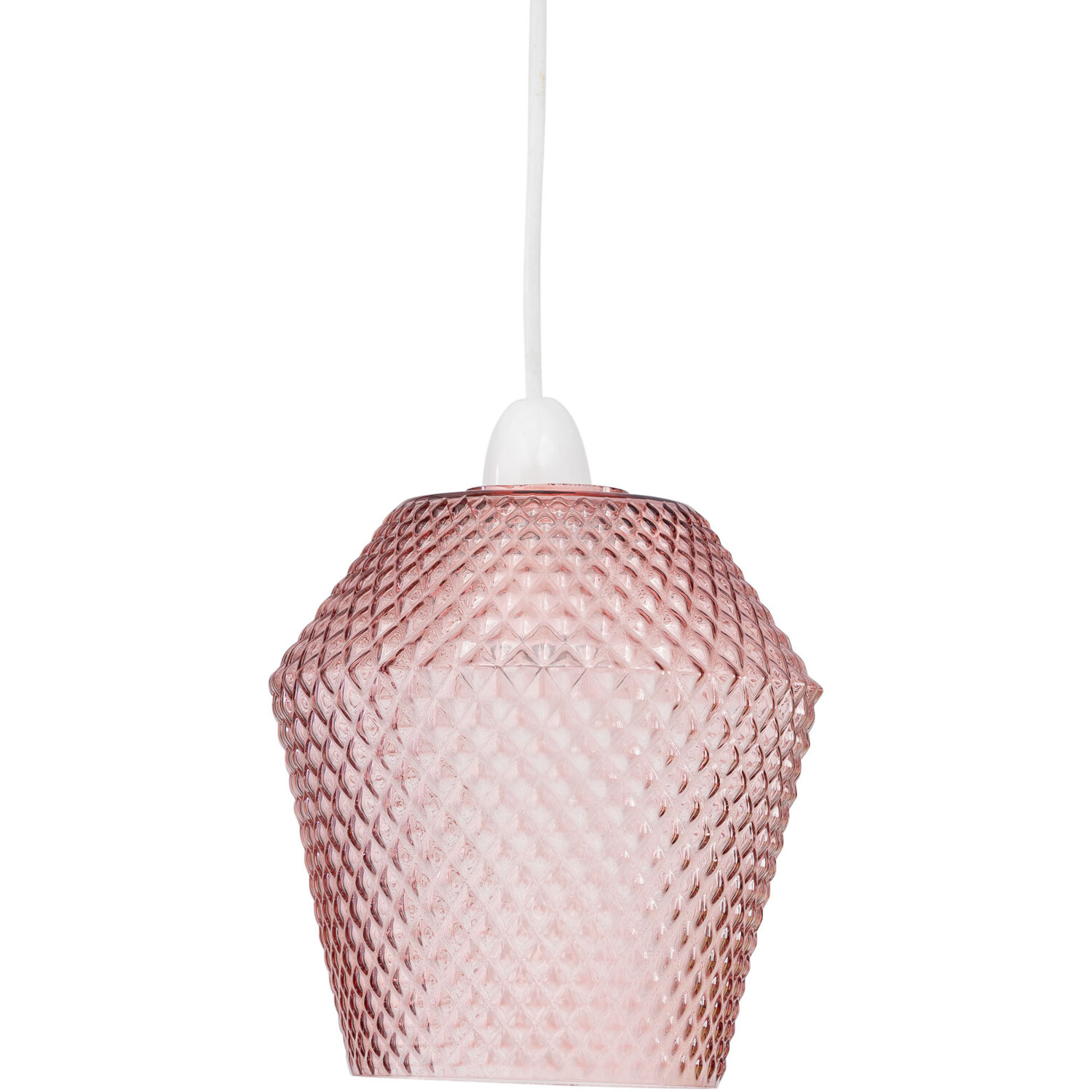 First Choice Lighting Porter Easy Fit Glass Pendant Shade - Pink
