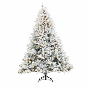 Snow flocked artificial christmas tree with realistic pe & pvc branches
