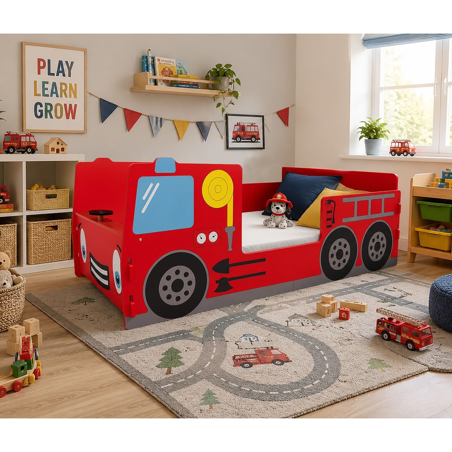 Kidsaw Red Fire Engine Toddler Bed Frame - Image 4