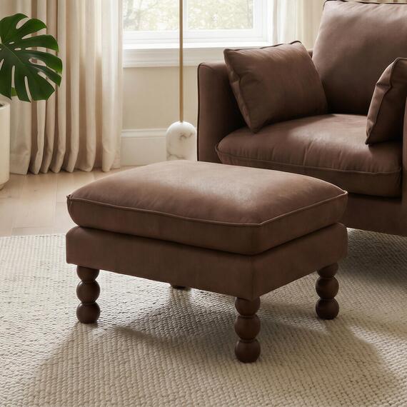 Monroe Faux Leather Footstool