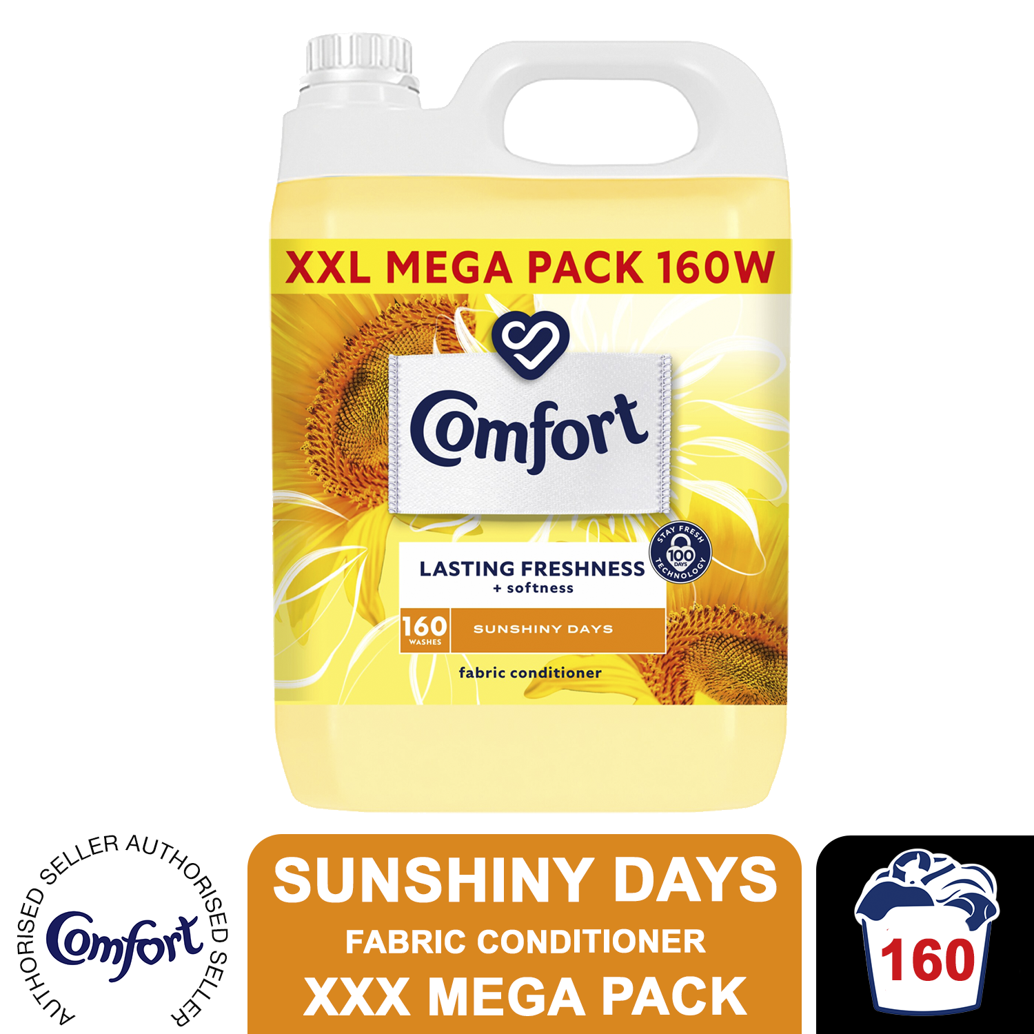 Comfort Fresh Fabric Conditioner XXL Mega Pack 160 Washes Sunshiny Days 4800ml - Image 7