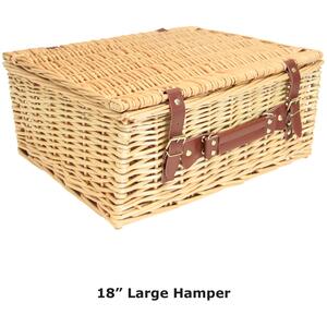 Empty Natural Wicker Hamper Basket with Lid for gifts, shop display, storage and picnics (18