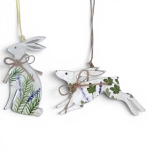 Set of 2 Rabbit Hanging Easter Decorations