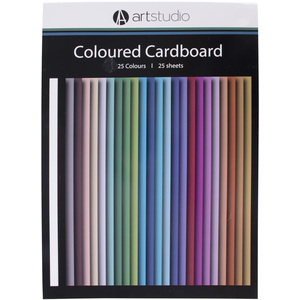 Pack of 25 Coloured Cardboard Sheets
