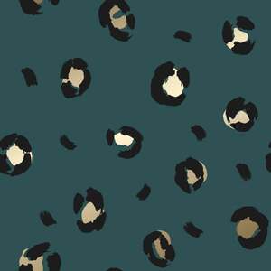 Sample of Leopard Animal Print Wallpaper in Teal