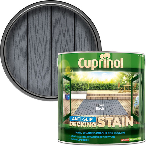 Cuprinol Anti-Slip Decking Stain Silver Birch 2.5L.