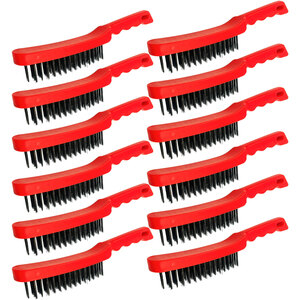 Wire Brushes Steel Metal Bristles for Rust Removal - Pack of 12