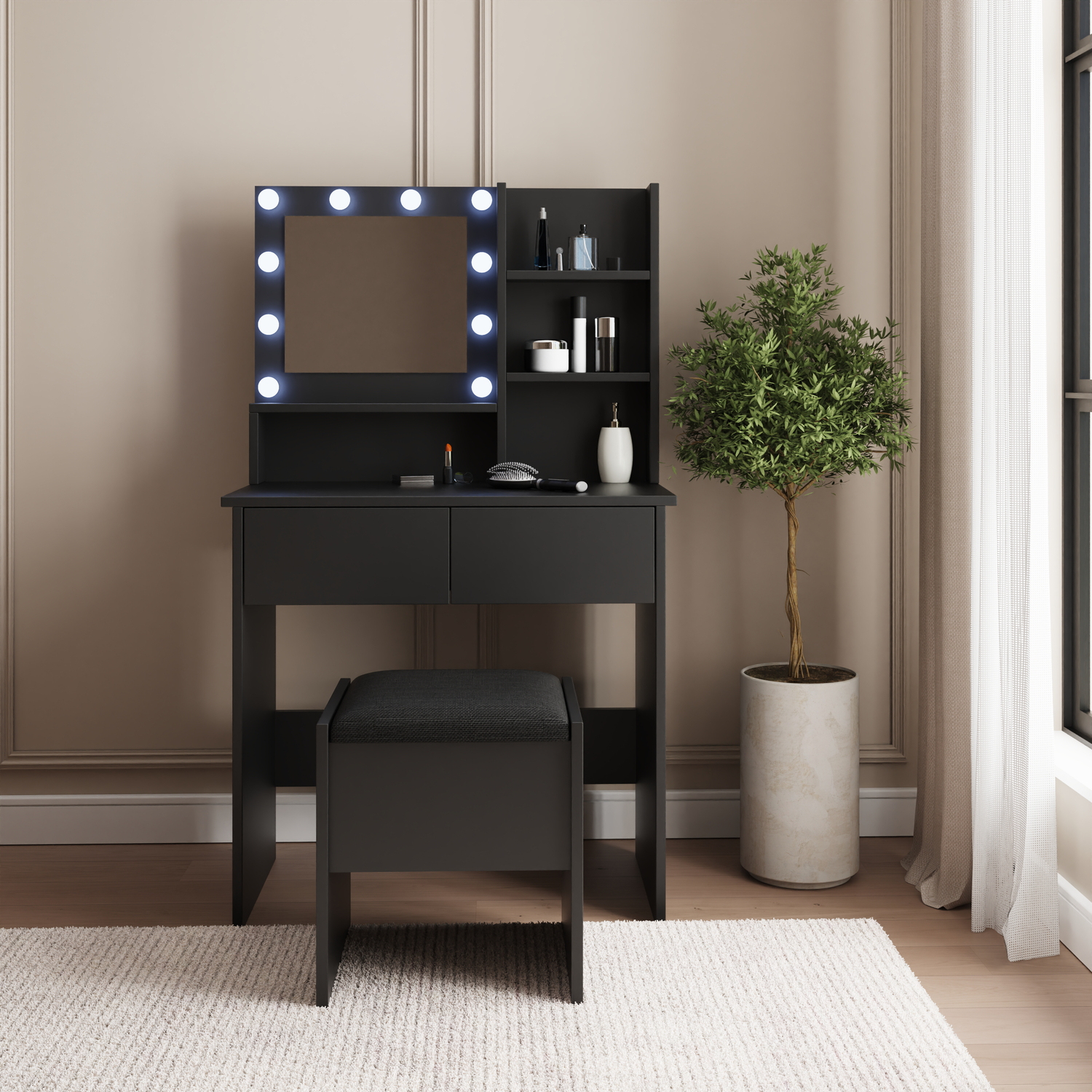 Gfw Unisex Black Eva Led Dressing Table Set In - Image 5