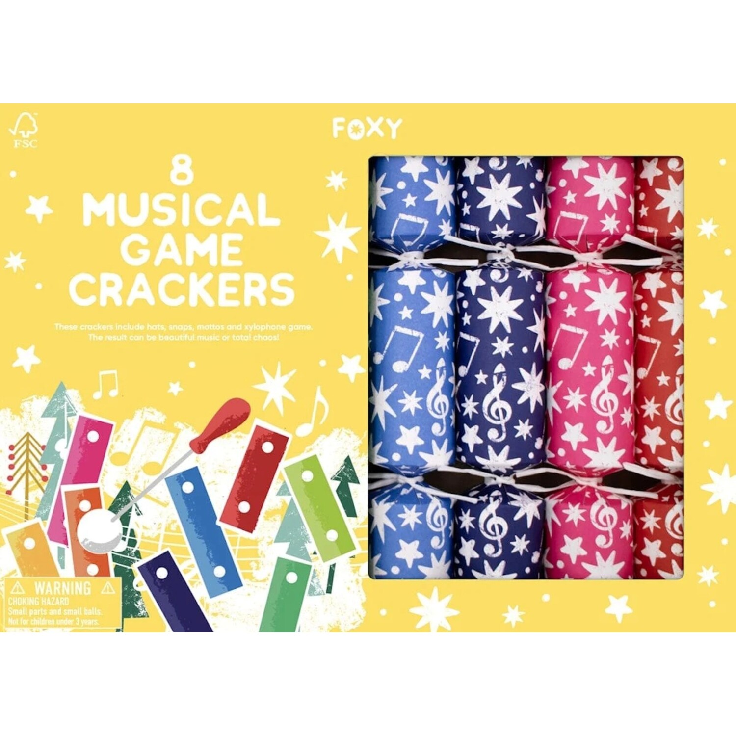 B&Q - Musical Xylophone Game Christmas CrackersSet Of 8Pink And BlueGloss FinishNovelty Party Crackers For Christmas - Image 3