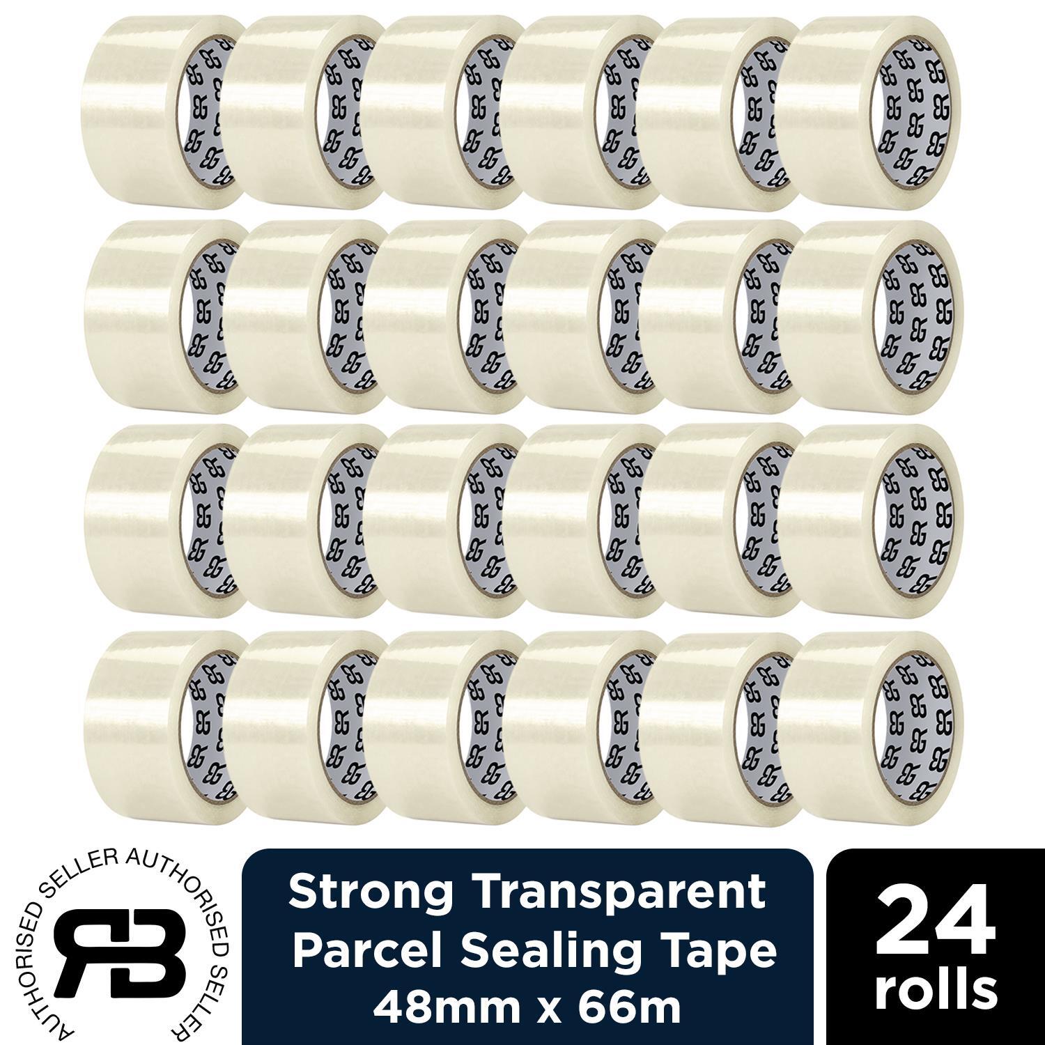 Rackhams Brown Packing Tape 48Mm X 66M Clear Fragile Parcel Box Tape 12, 24 Or 48 Rolls - Clear Packing Tape - 24 Rolls- Best Value - Image 4