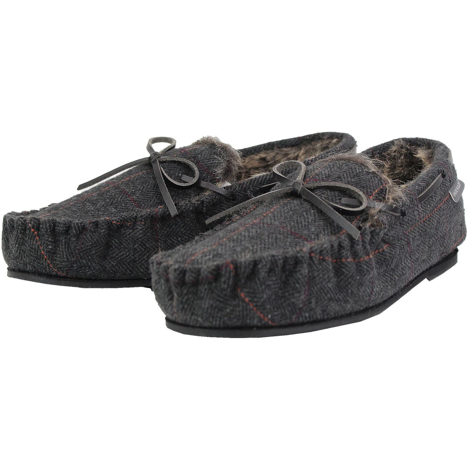 Dunlop Mens Cushioned Memory Foam Moccasin Slippers