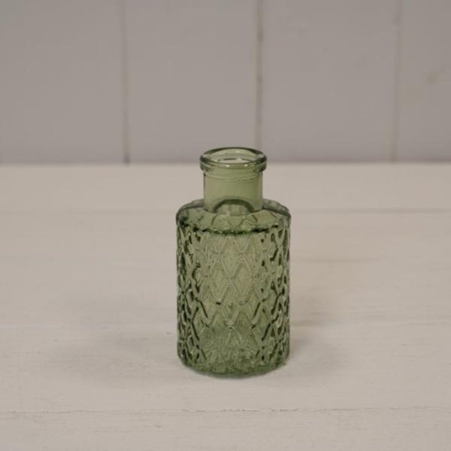 Kdmd Vintage Green Mini Geometric Glass Bottle - Green