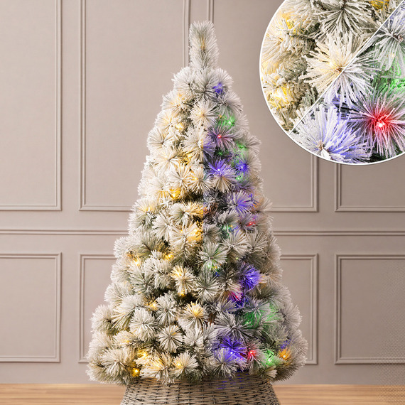 Christow Pre-Lit Valmorel Flocked Christmas Tree 5ft8ft