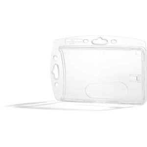 Enclosed Security Pass Id Card Holder for Lanyards - 10 Pack - Clear