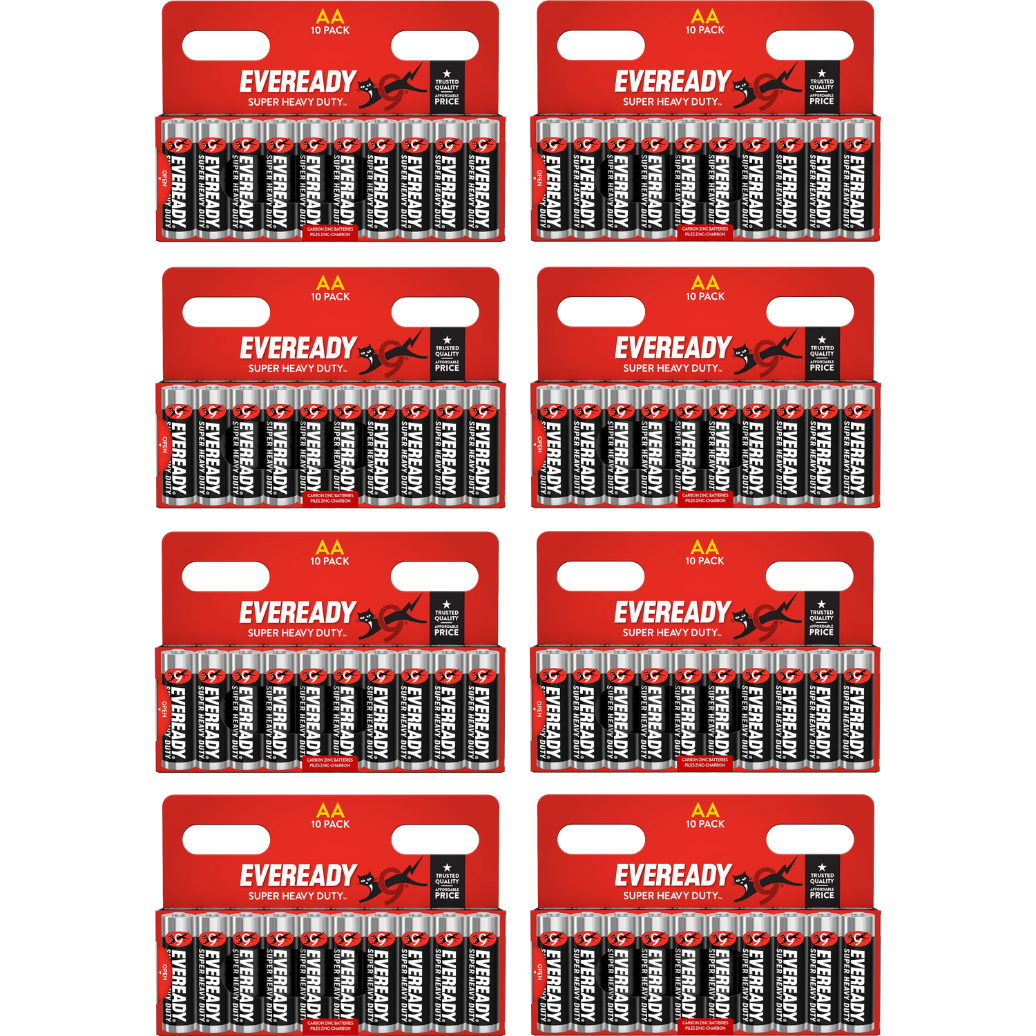 Eveready Heavy Duty Zinc AA Batteries Pack 80 Great for Remote Controls & Toys - Image 2