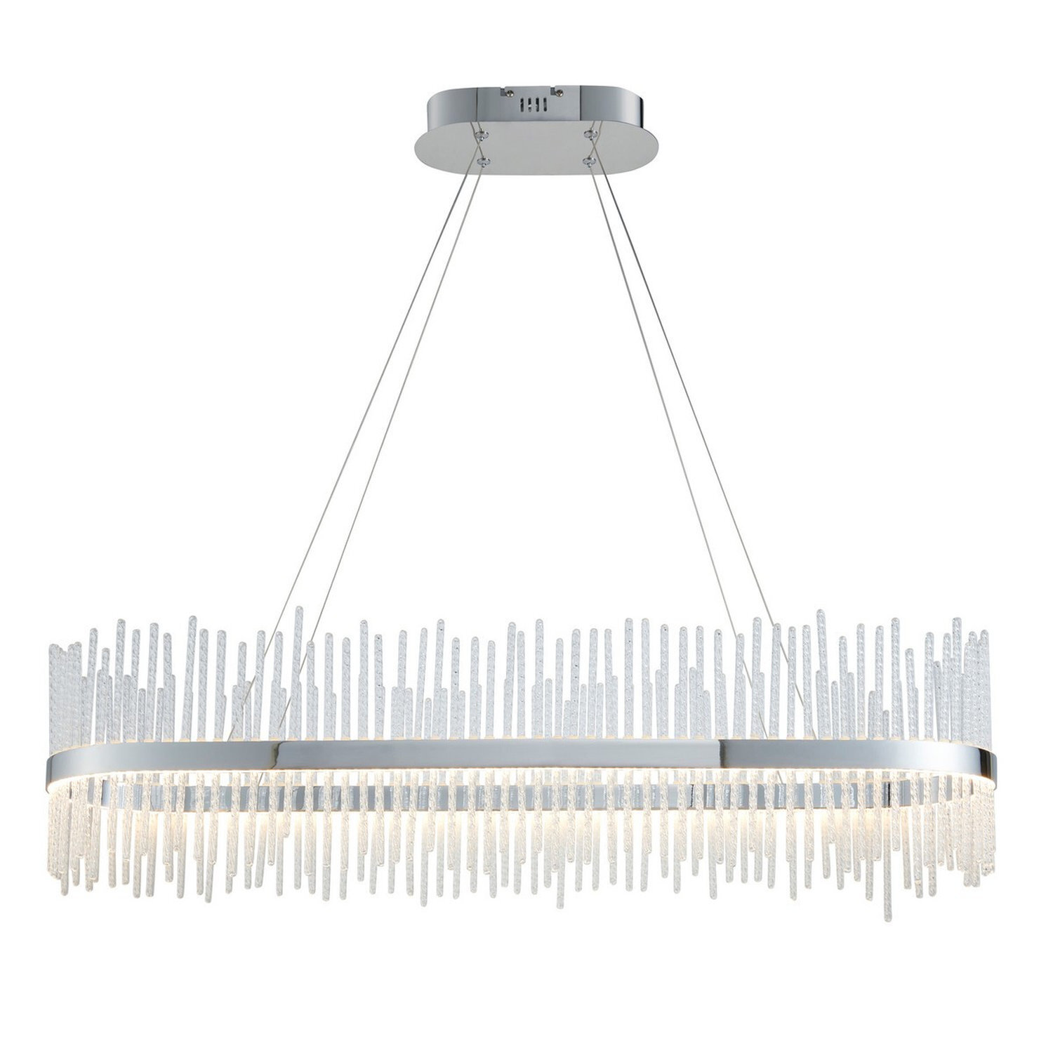 Merano Trapani Bar Pendant Light - Chrome - Clear Glass - 1.5m - Image 3