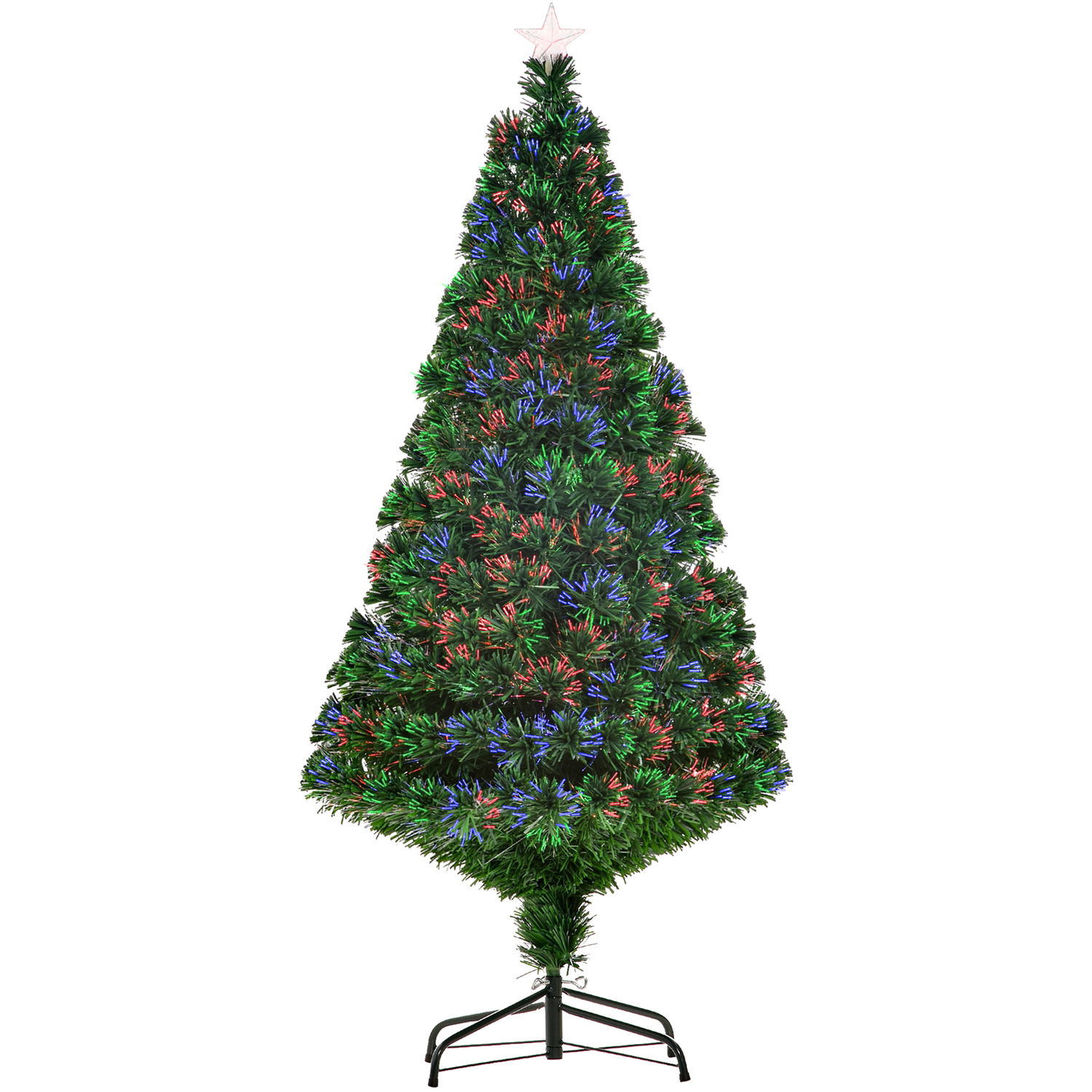 Aka 5Ft Pre-Lit Fibre Optic Christmas Tree, Tree Topper, Multicolour