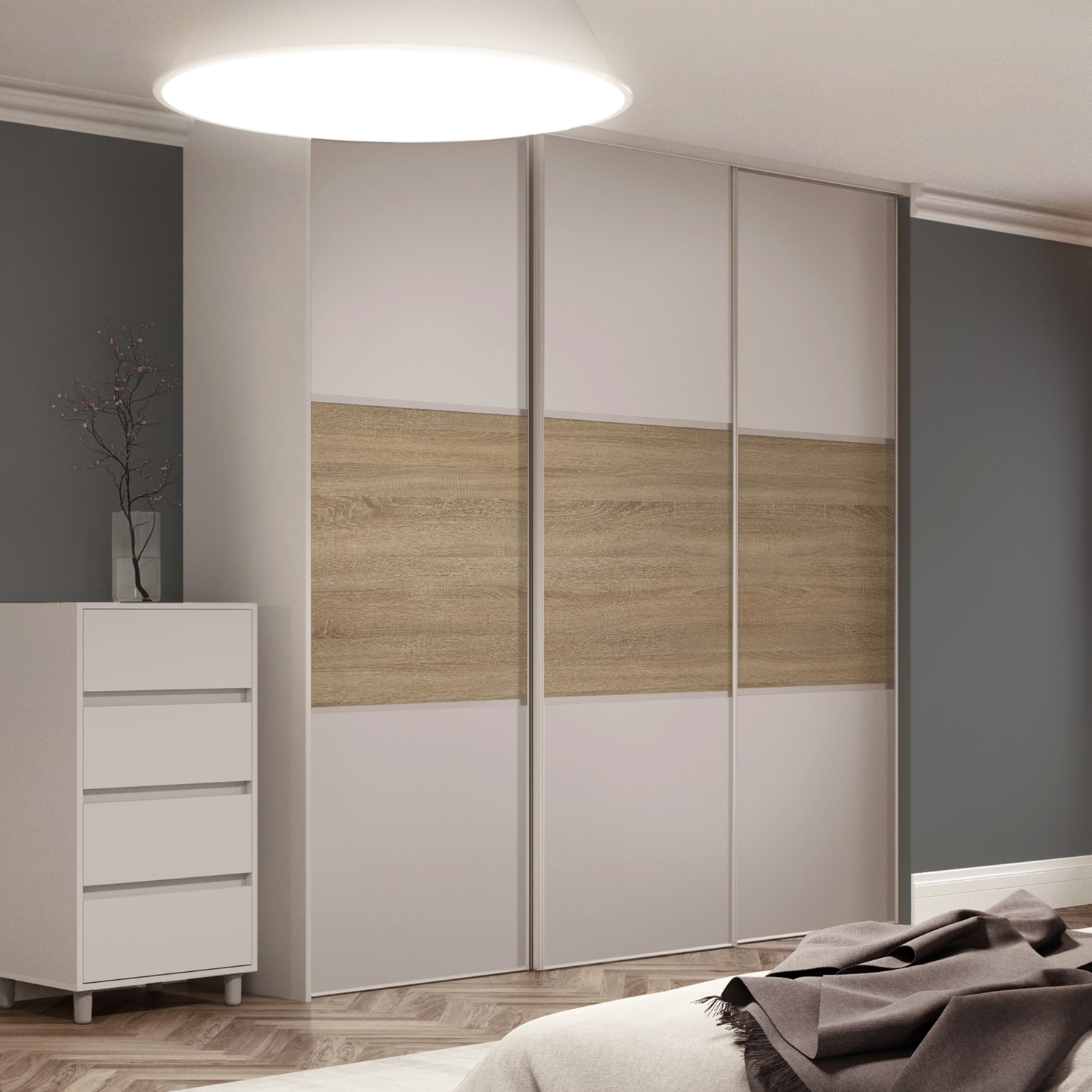 Spacepro - Classic Sliding Door Kit - 914MM - Cashmere/Oak
