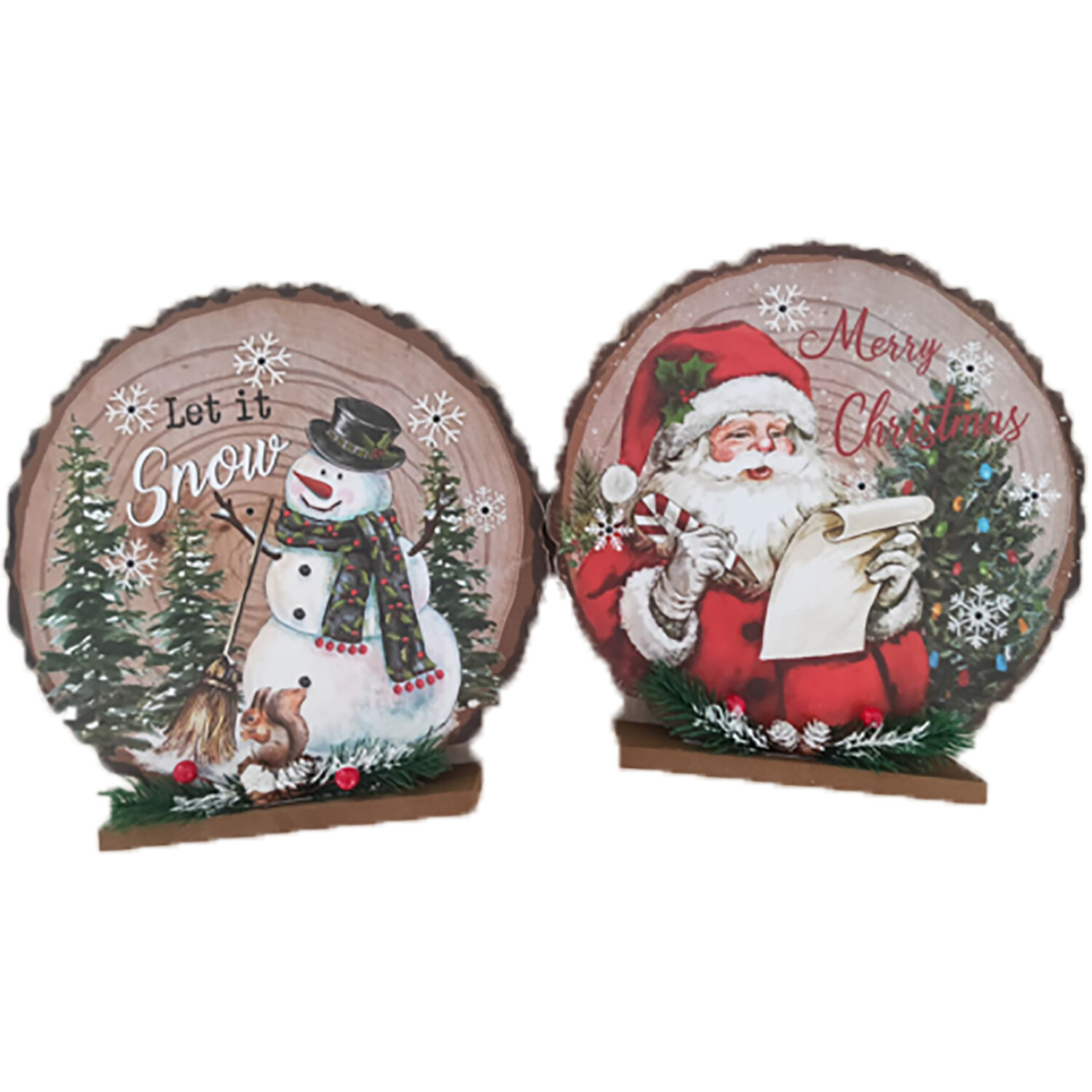 Santa's Chalet Led Santa Or Snowman Standing Plaque