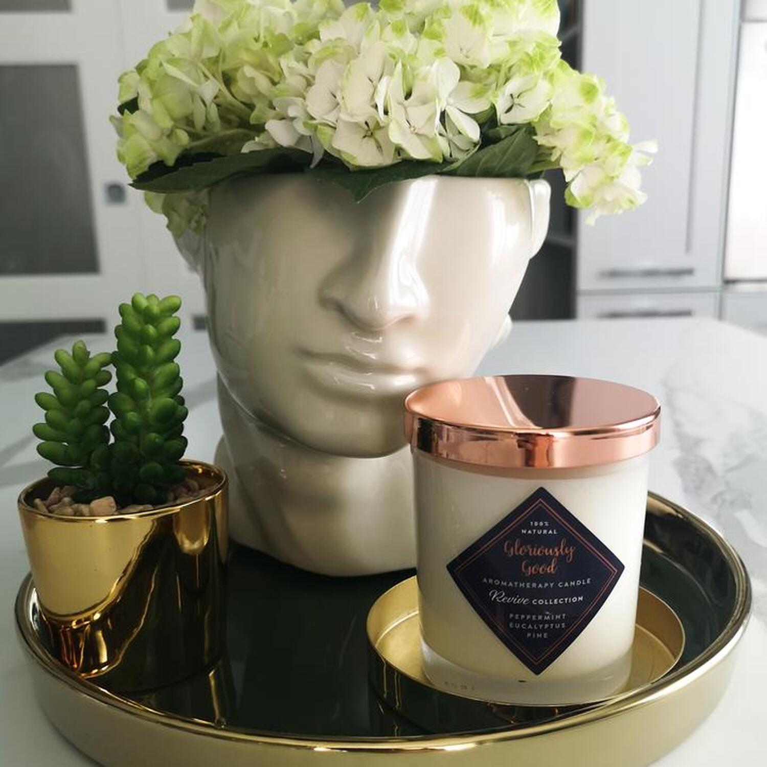 Peppermint Eucalyptus And Pine Aromatherapy Candle - White